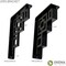 Ekena Millwork Eris Wrought Iron Bracket, (Single center brace), Antiqued Brass 1 1/2"W x 7 1/2"D x 10"H BKTM01X07X10SERABS - alternate 5